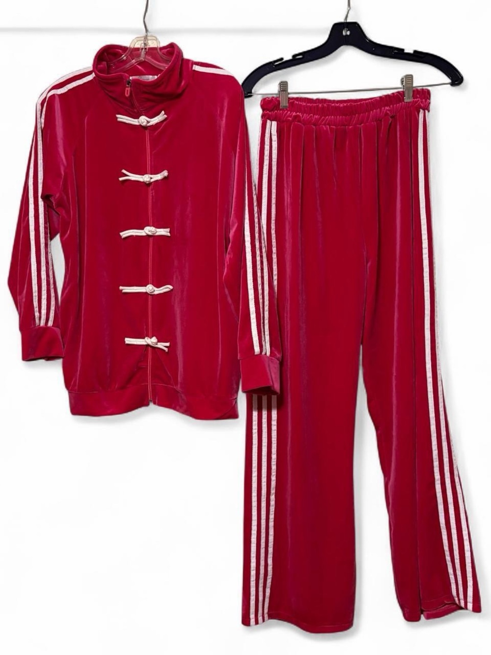 NWOT Uzbek Asian style fushia hot pink velour two piece tracksuit